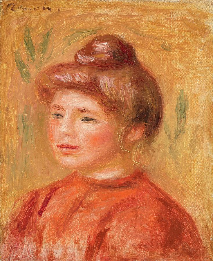 Bust Of Woman In Red Painting by Pierre-auguste Renoir - Fine Art America