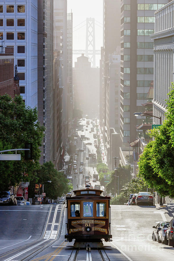 Cable car in California street, San Francisco, California, USA #1 Photograph by Matteo Colombo