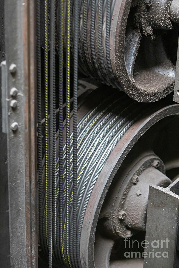 Cables In An Elevator Shaft #1 Photograph by Jim West/science Photo Library