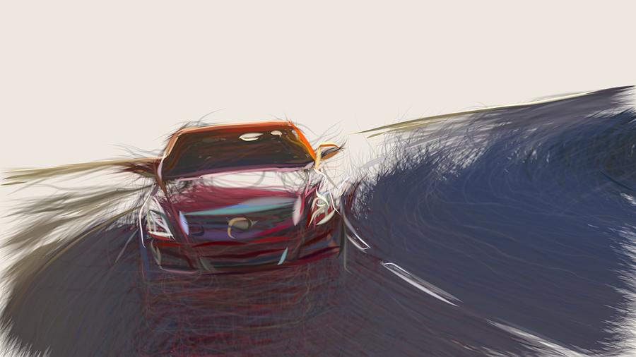 Cadillac ATS Draw #2 Digital Art by CarsToon Concept