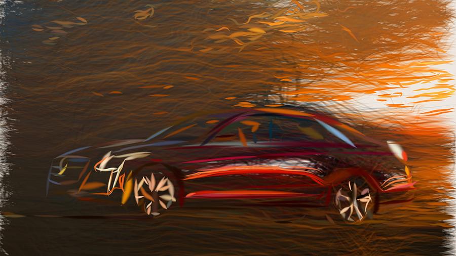Cadillac CTS Vsport Drawing #2 Digital Art by CarsToon Concept