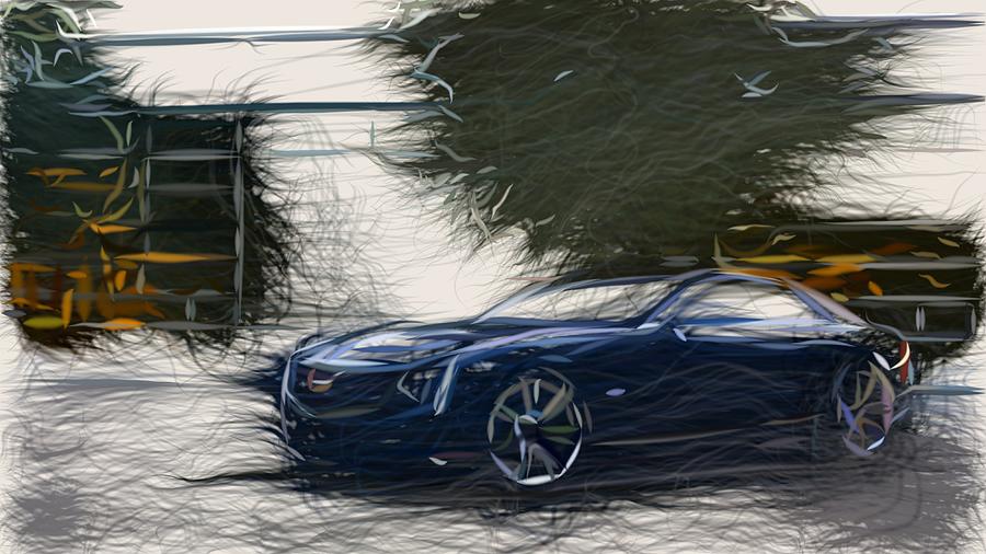 Cadillac Elmiraj Draw #2 Digital Art by CarsToon Concept