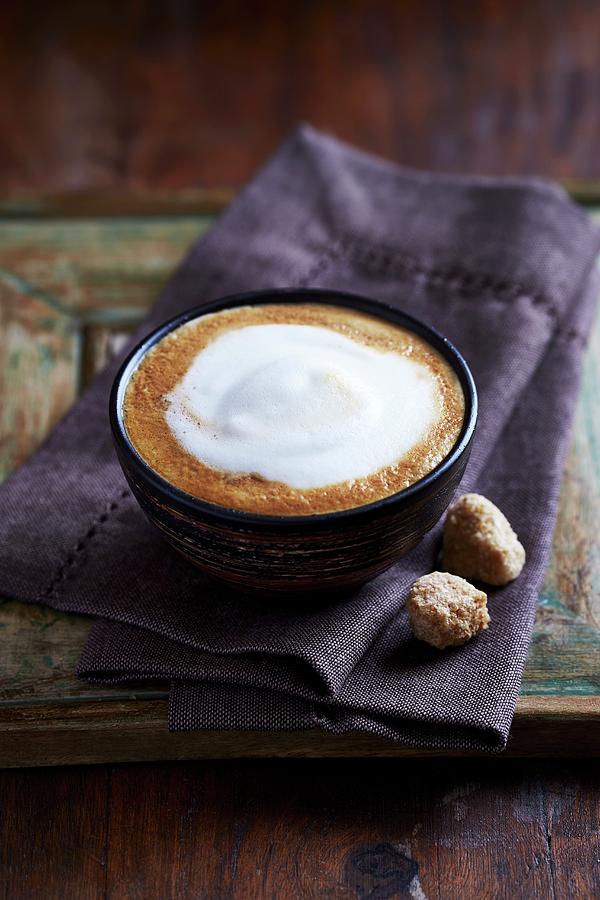 Coffee Photograph - Caffe Latte In A Ceramic Cup #1 by B.&.e.dudzinski