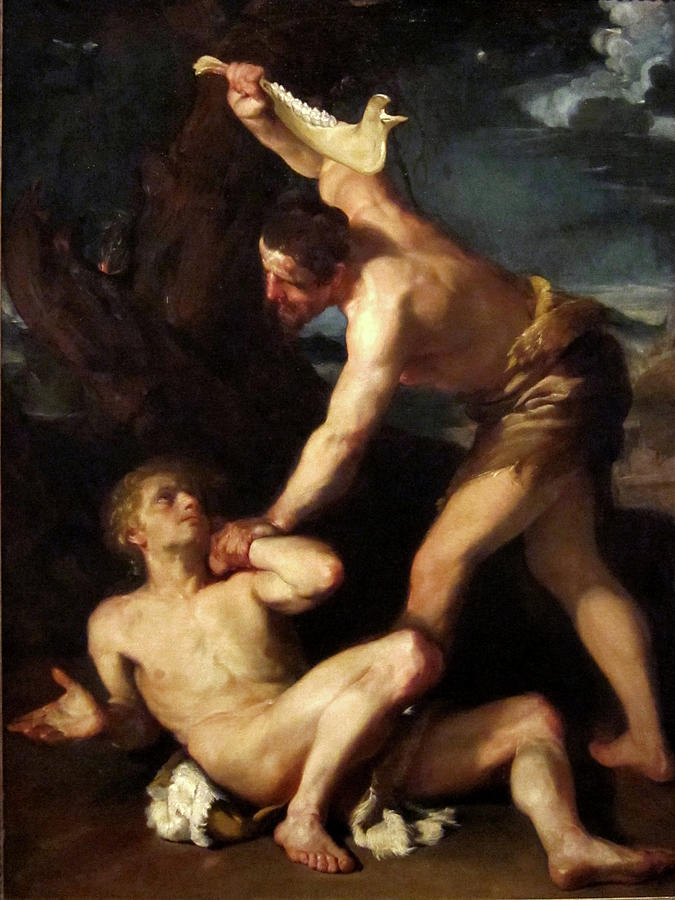 Tintoretto Painting - Cain Killing Abel by Francesco Maffei