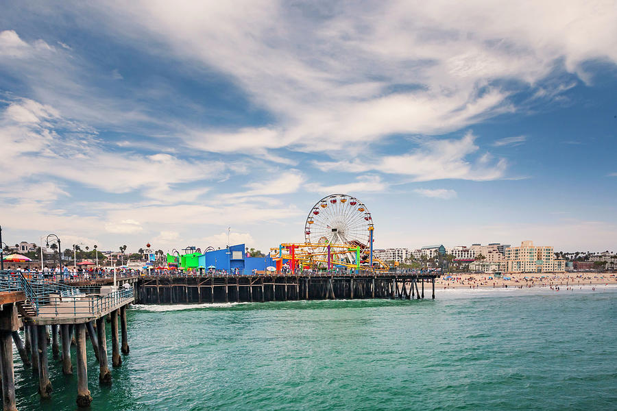 California, Los Angeles County, Santa Monica Pier #1 Digital Art by Joanne Montenegro
