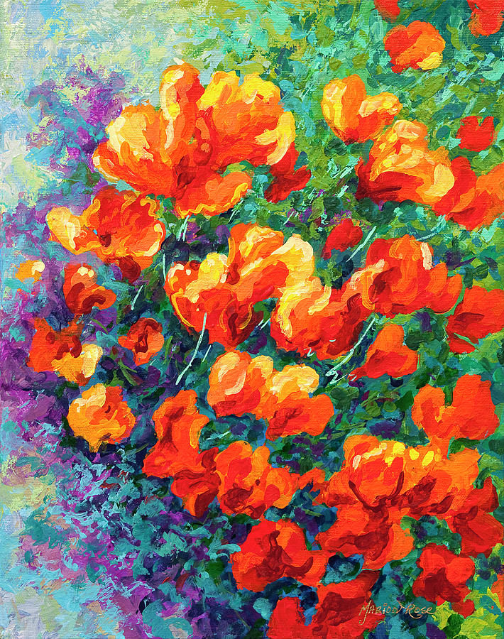 Nature Painting - California Poppies #1 by Marion Rose