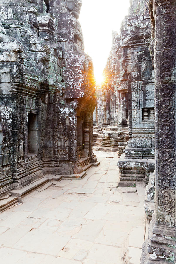 Cambodia, Angkor, The Bayon Temple #1 Digital Art by Suzy Bennett