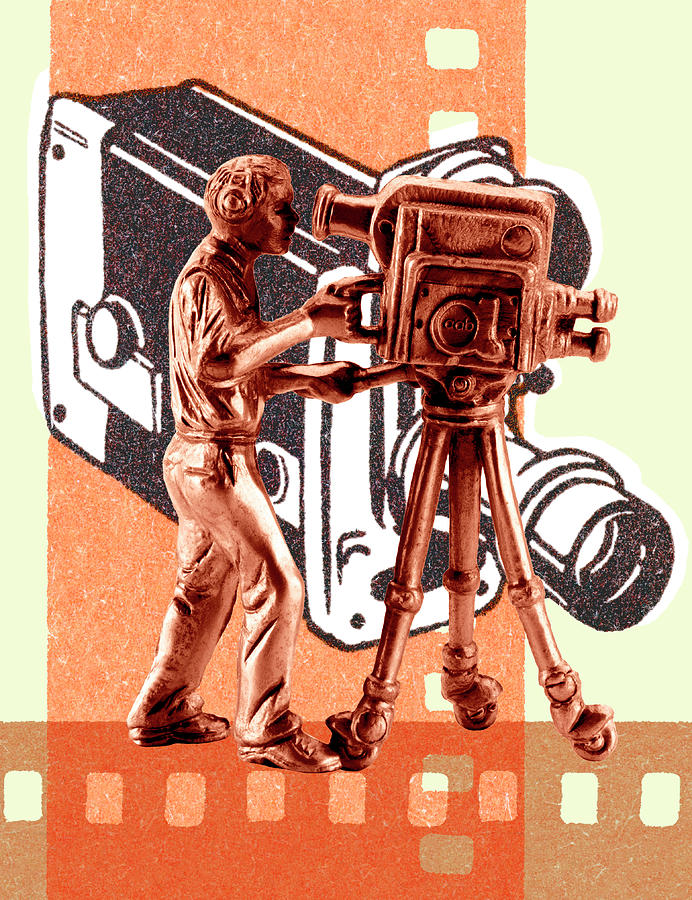 Hollywood Drawing - Camera Man #1 by CSA Images