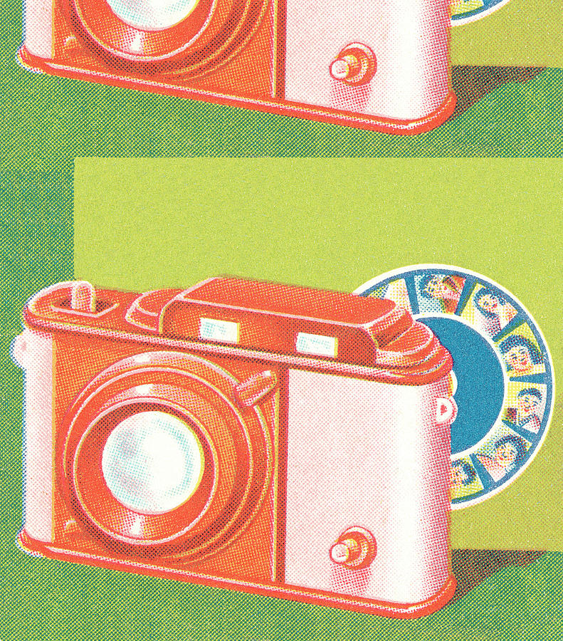 Vintage Drawing - Camera pattern #1 by CSA Images