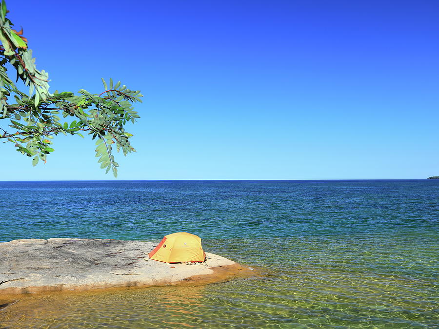 Camping on Lake Superior south shore Photograph by Alex Nikitsin | Fine ...