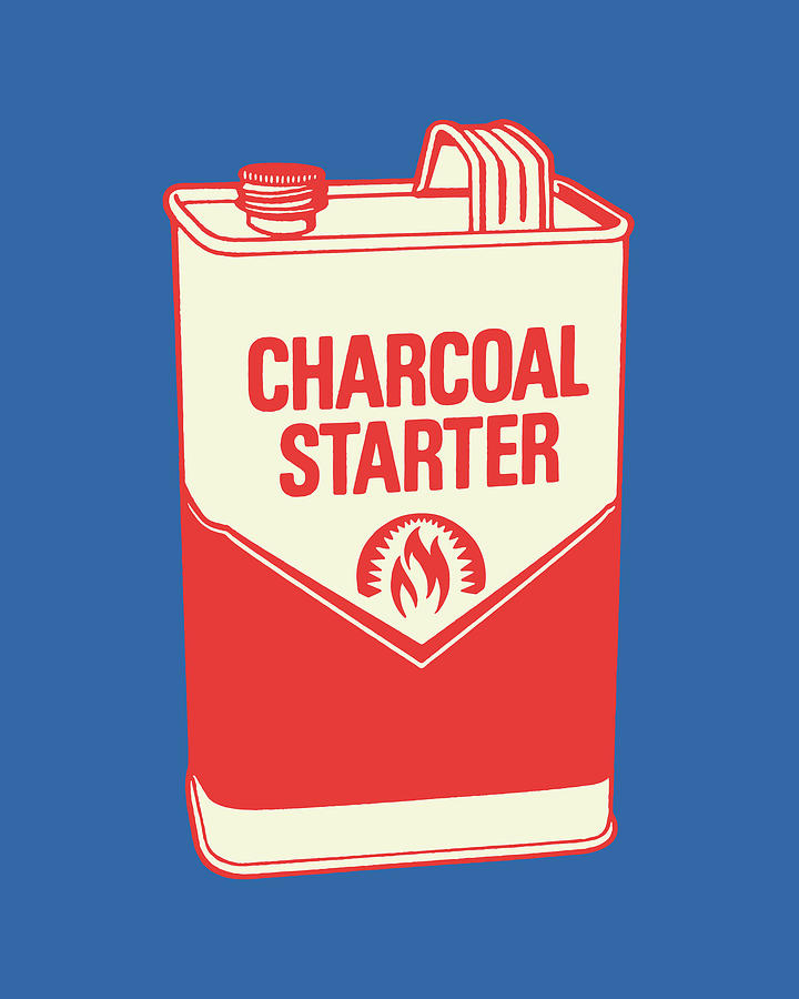 Typography Drawing - Can of Charcoal Starter #1 by CSA Images