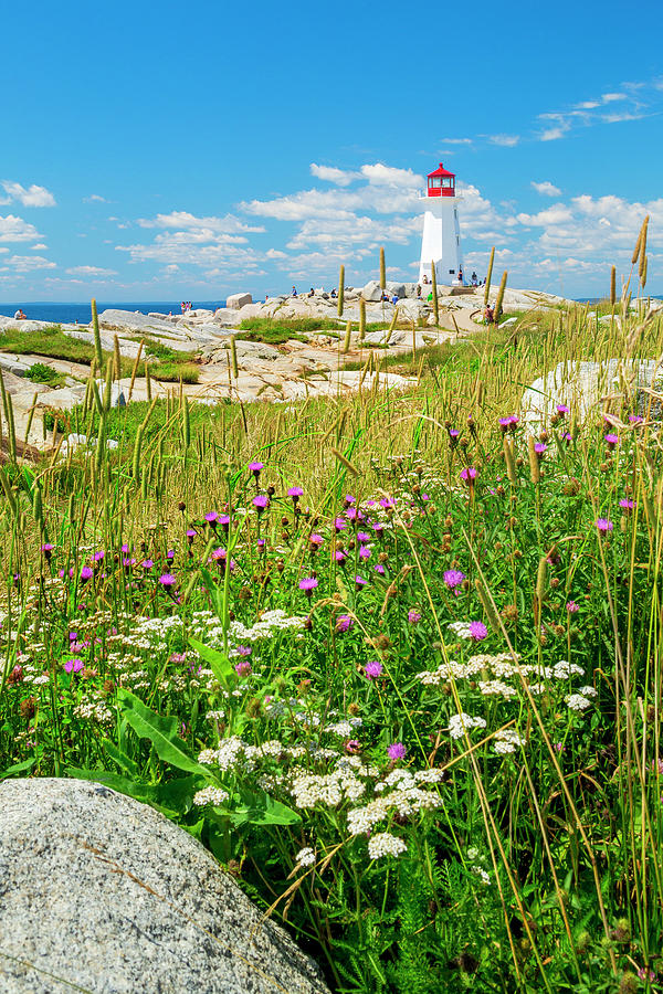 Canada, Nova Scotia, Peggys Cove, Atlantic Ocean, Lighthouse Route, Lighthouse #1 Digital Art by Pietro Canali
