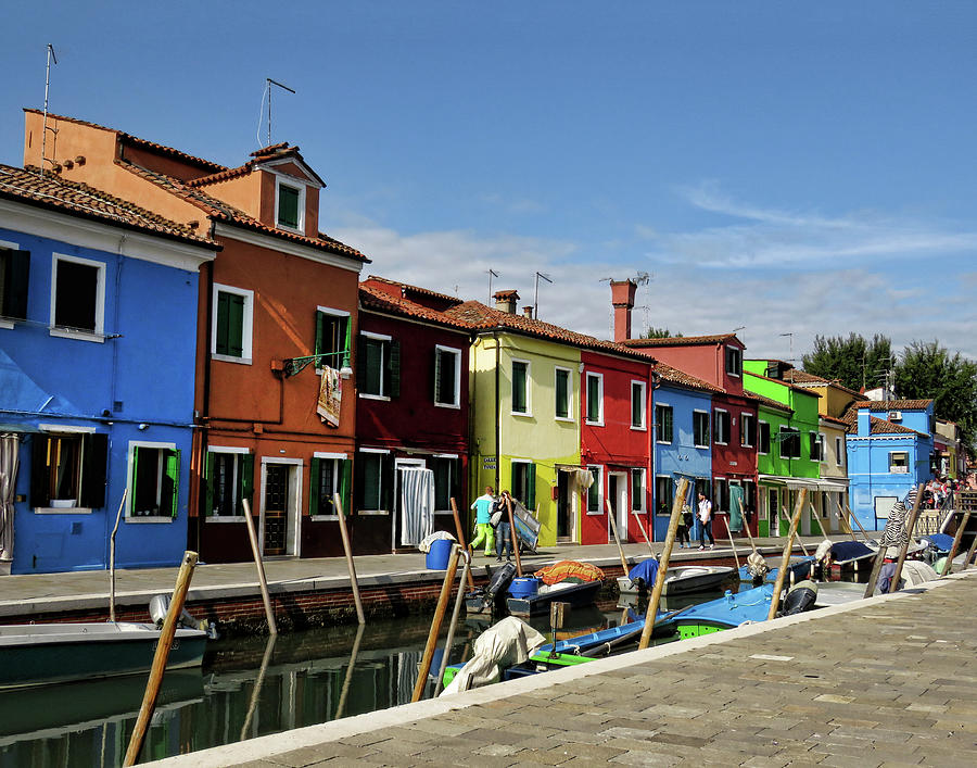 Canal Houses Burano Italy 2 #1 Photograph by Helaine Cummins
