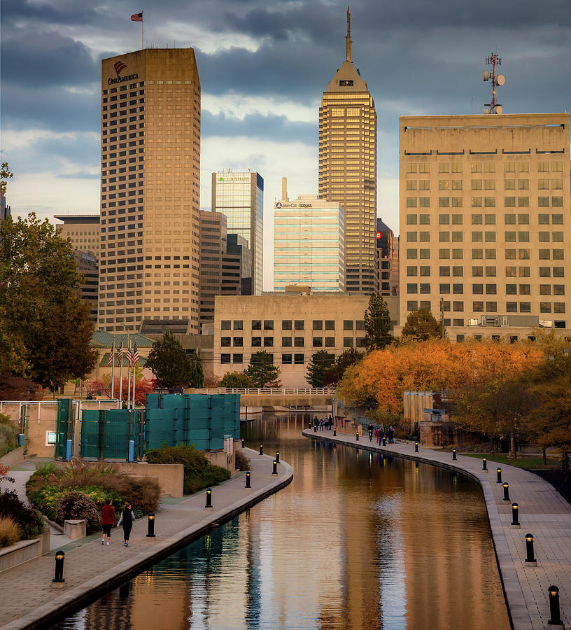 Canal With Downtown View, White River Photograph by Anna Miller - Fine ...