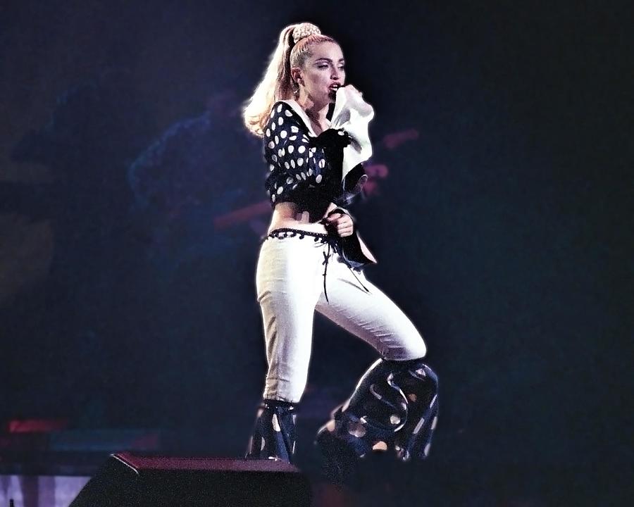 Madonna Photograph - Candid Portrait Of Madonna Singing During Concert #1 by Globe Photos