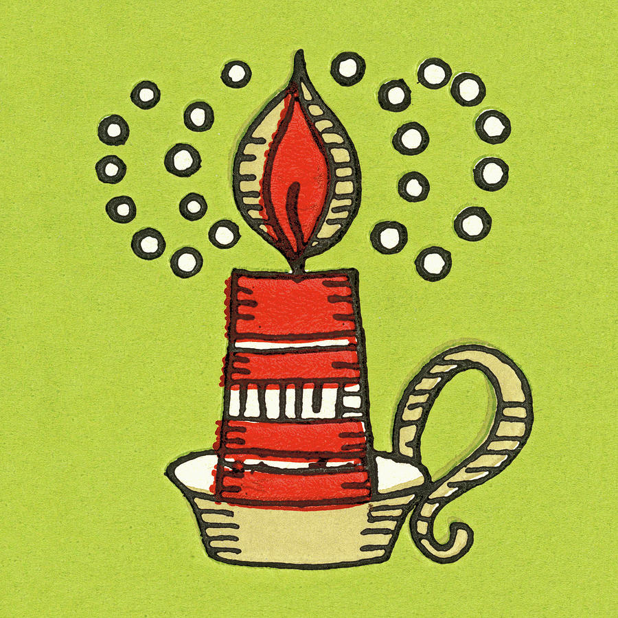 Christmas Drawing - Candle #1 by CSA Images