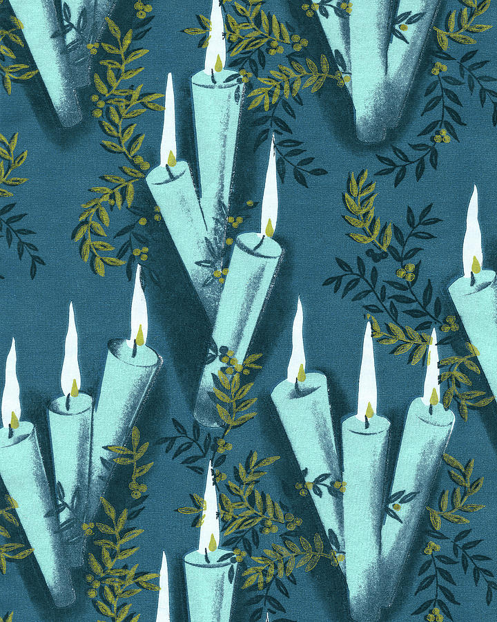 Christmas Drawing - Candle Pattern #1 by CSA Images