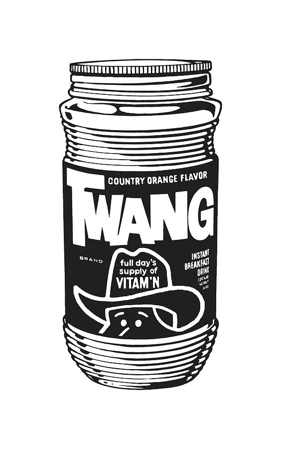 Black And White Drawing - Canister of Twang #1 by CSA Images