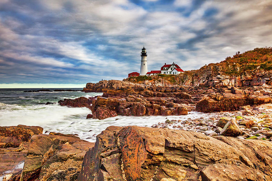 Cape Elizabeth Lighthouse, Fall #1 Digital Art by Lumiere