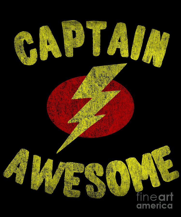 Captain Awesome Vintage #1 Digital Art by Flippin Sweet Gear