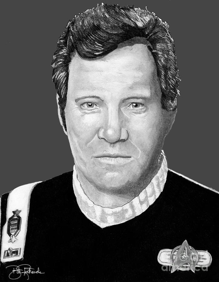 Captain James T. Kirk #2 Drawing by Bill Richards
