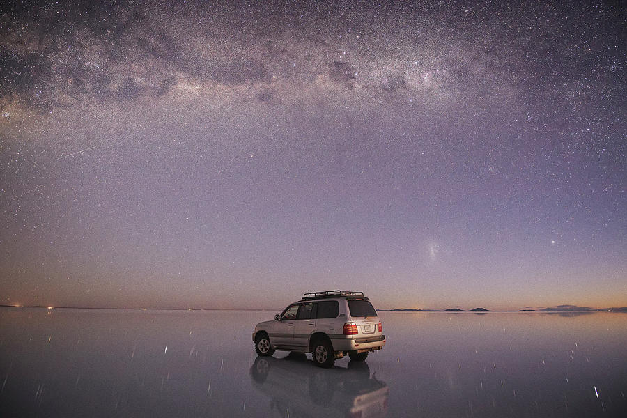 Car Over The Water Under The Stars Photograph by Cavan Images - Fine ...