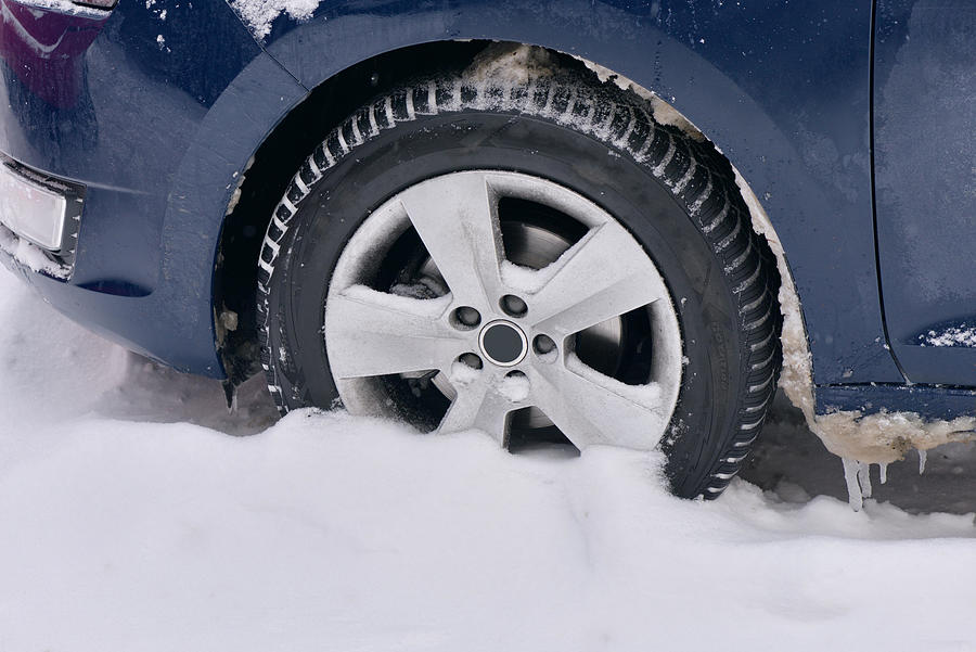 Winter Photograph - Car With Winter Tires On The Snow #1 by Daniel Chetroni