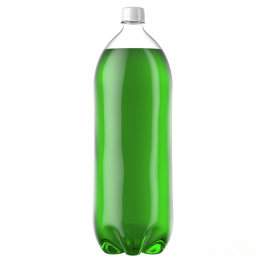 Juice Digital Art - Carbonated Green Soft Drink Plastic Bottle #1 by Allan Swart