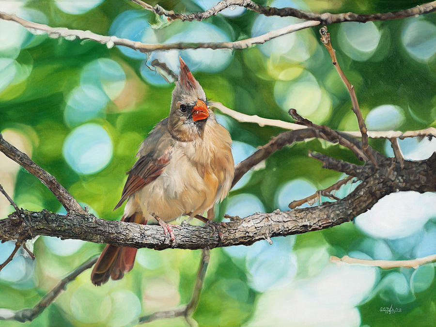 Cardinal in Spring Painting by Joshua Martin