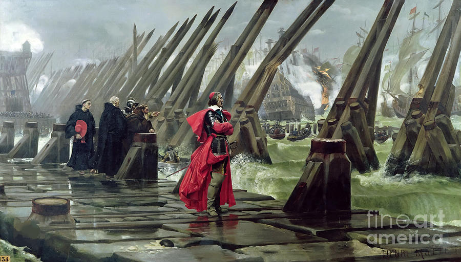 Cardinal Richelieu At The Siege Of La #1 Drawing by Heritage Images