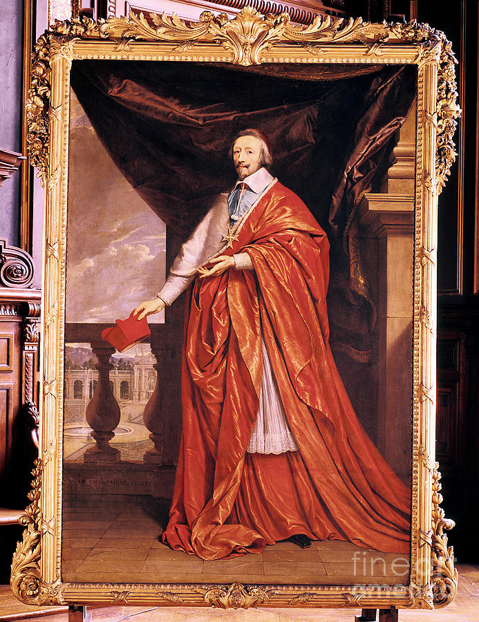 Cardinal Richelieu, French Prelate #1 Drawing by Print Collector