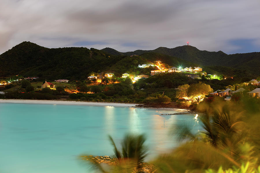 Caribbean Coastline At Night #1 Photograph by Michaelutech