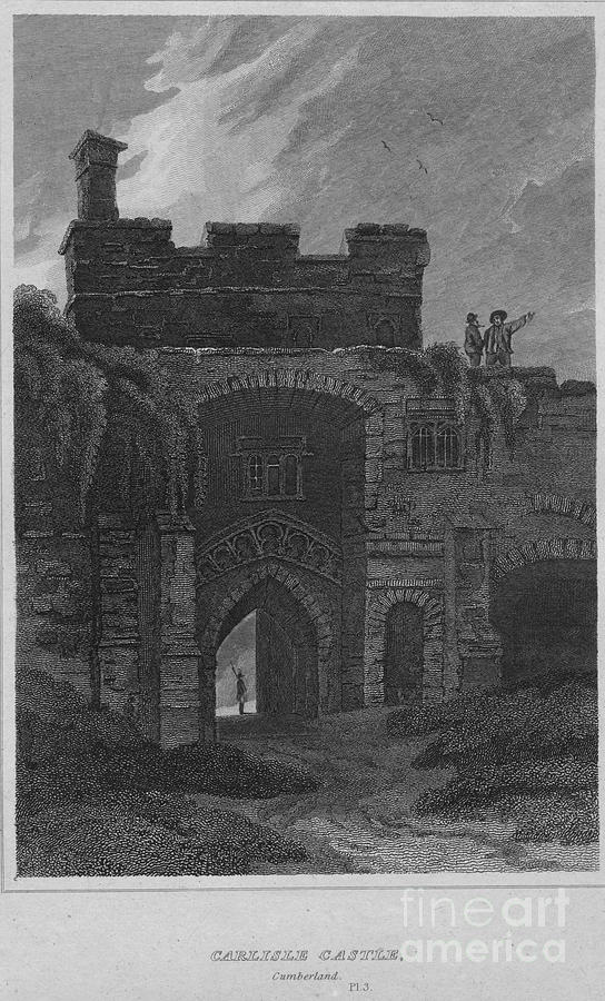 Carlisle Castle, Cumberland, 1814 #1 Drawing by Print Collector