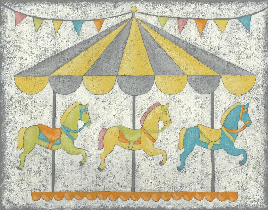 Children's Painting - Carnival Carousel #1 by Chariklia Zarris