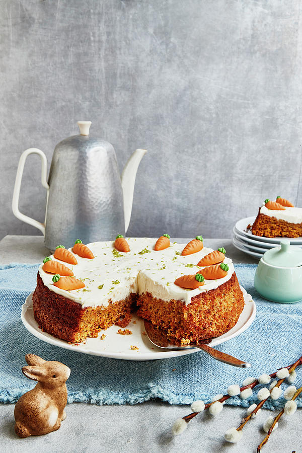 Carrot Cake With Ginger For Easter #1 Photograph by Brigitte Sporrer