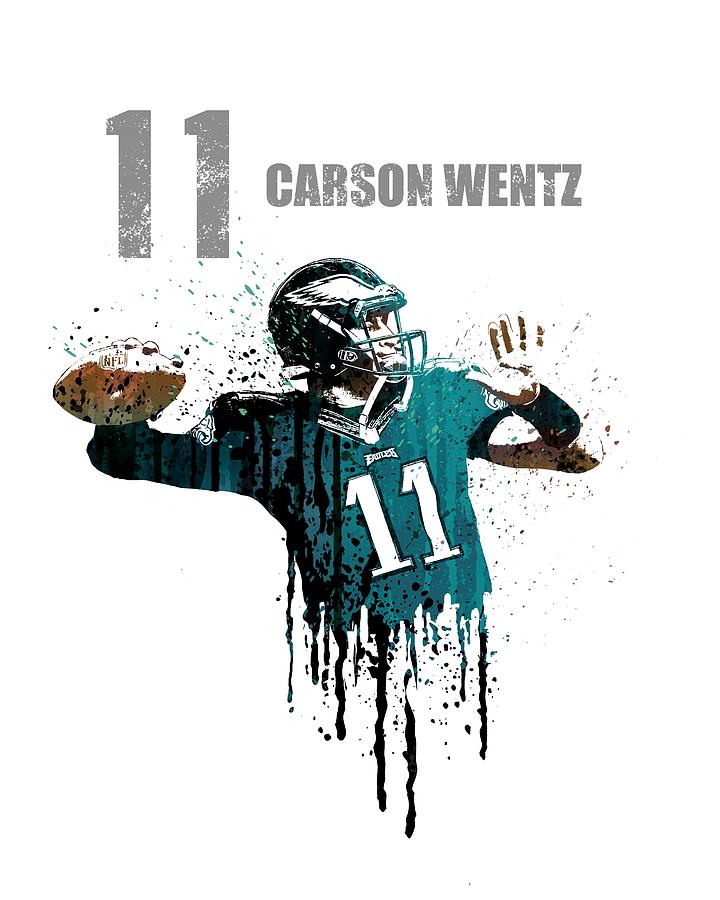 Carson Wentz #1 Painting by Art Popop