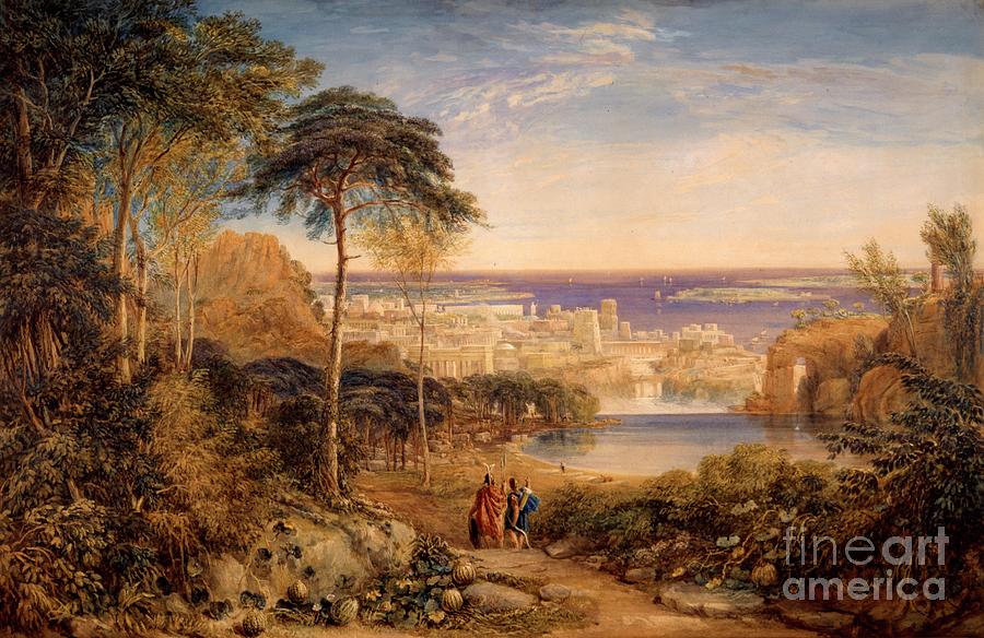 Carthage, Aeneas And Achates, 1825 Painting by David Cox