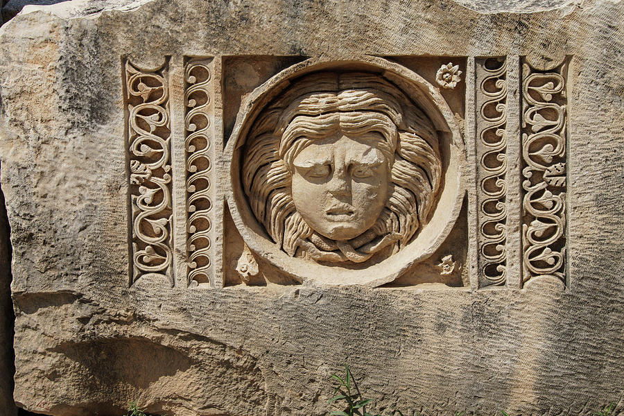 Carved Greek masks  #1 Photograph by Steve Estvanik