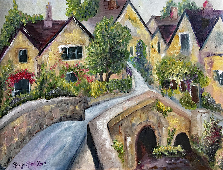Castle Combe Painting by Roxy Rich