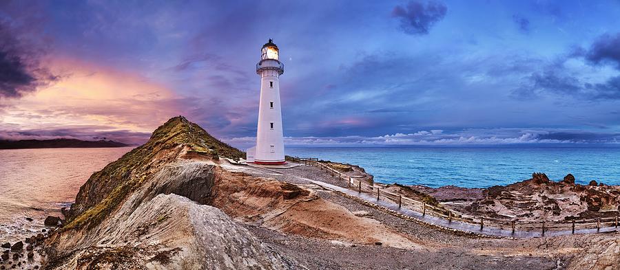 Sunset Photograph - Castle Point Lighthouse, Sunset #1 by DPK-Photo