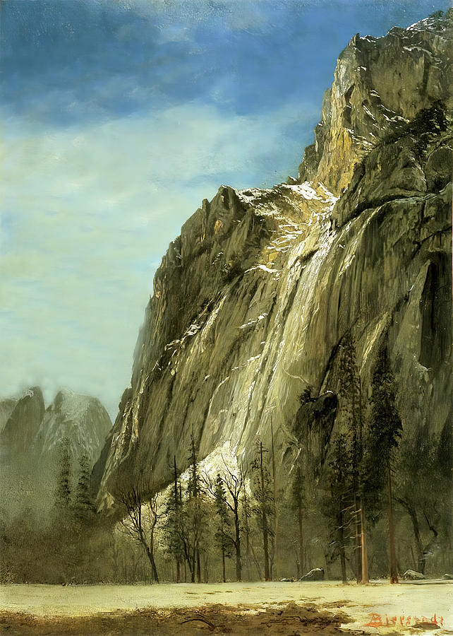 Cathedral Rocks a Yosemite View #1 Photograph by Albert Bierstadt