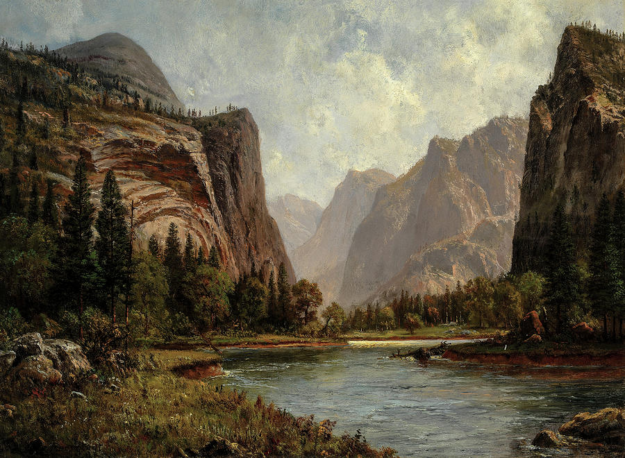 Albert Bierstadt  Painting - Cathedral Rocks, Yosemite Valley, 1872 #1 by Albert Bierstadt
