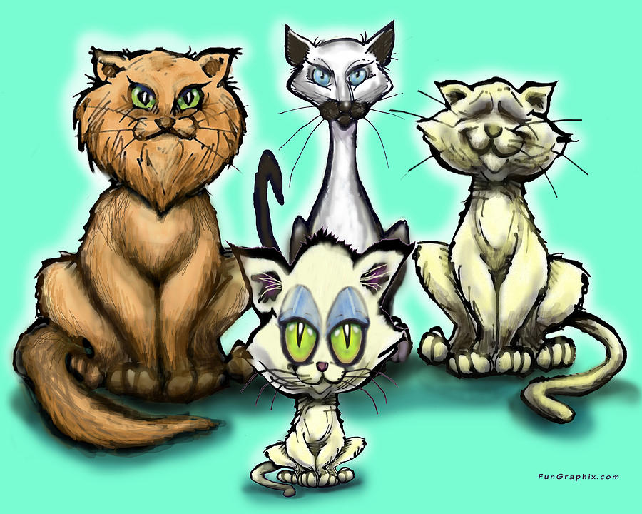 Cats Digital Art by Kevin Middleton