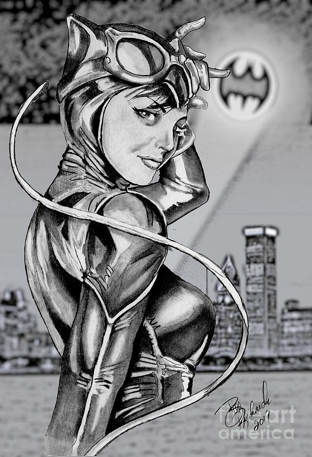 Catwoman #1 Drawing by Bill Richards