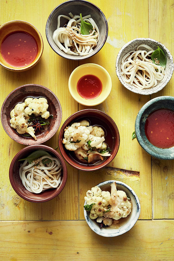 Cauliflower, Roasted Ginger Marinade And Udon Noodles #1 Photograph by Thorsten Stockfood Studios / Suedfels