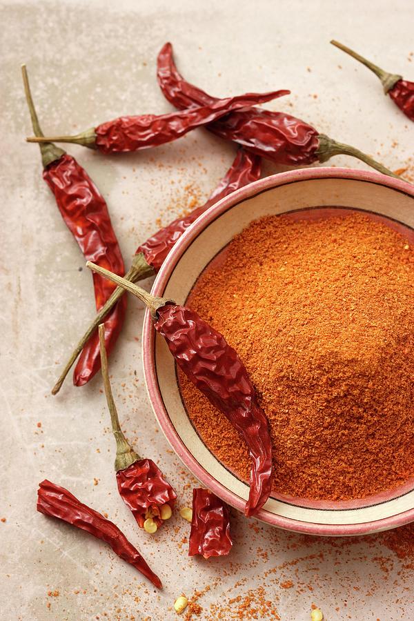 Cayenne Pepper And Dried Chilli Peppers #1 Photograph by Petr Gross