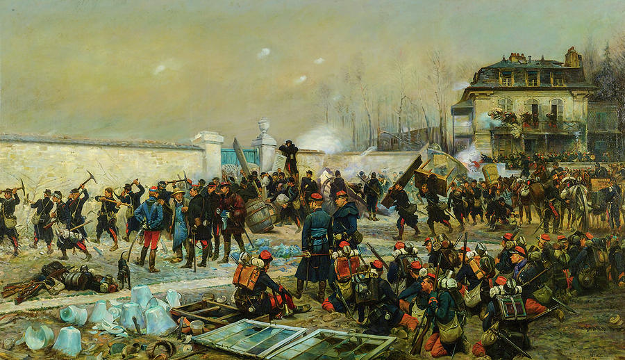 Paris Painting - The Defense of Champigny by Jean-Baptiste-Edouard Detaille