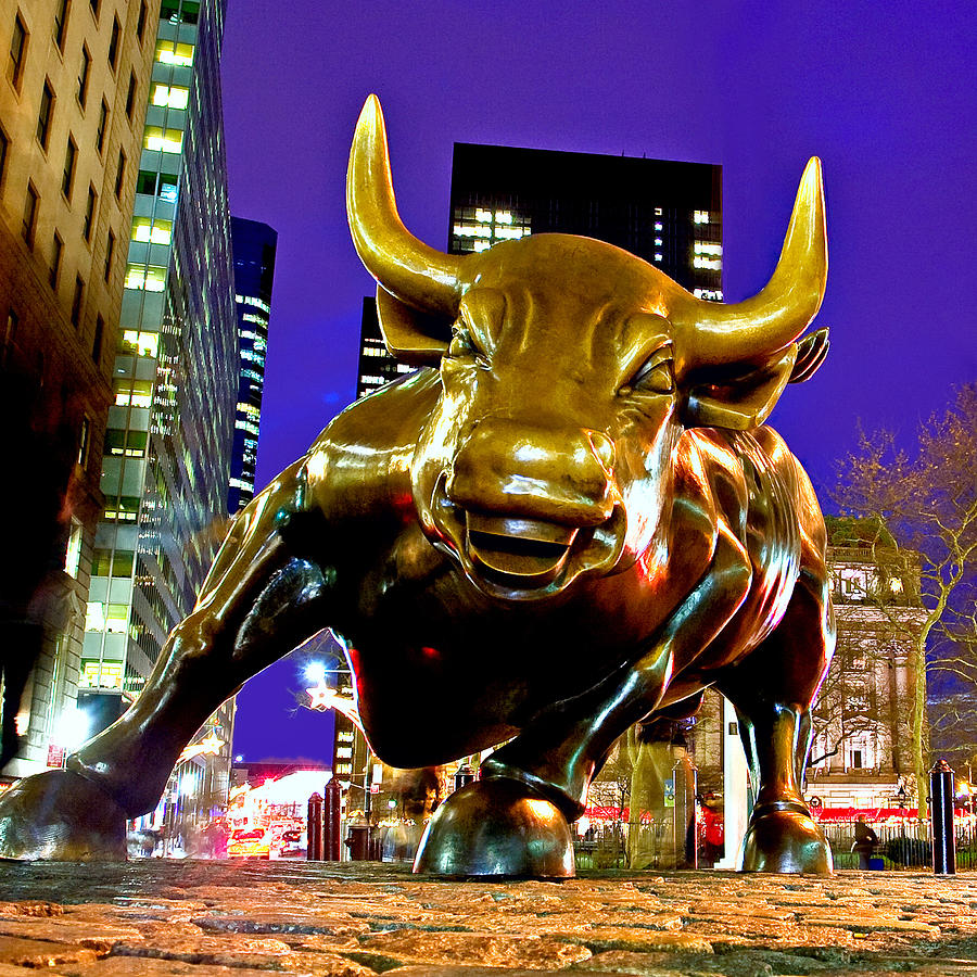 Charging Bull, Financial District, Nyc Digital Art by Claudia Uripos