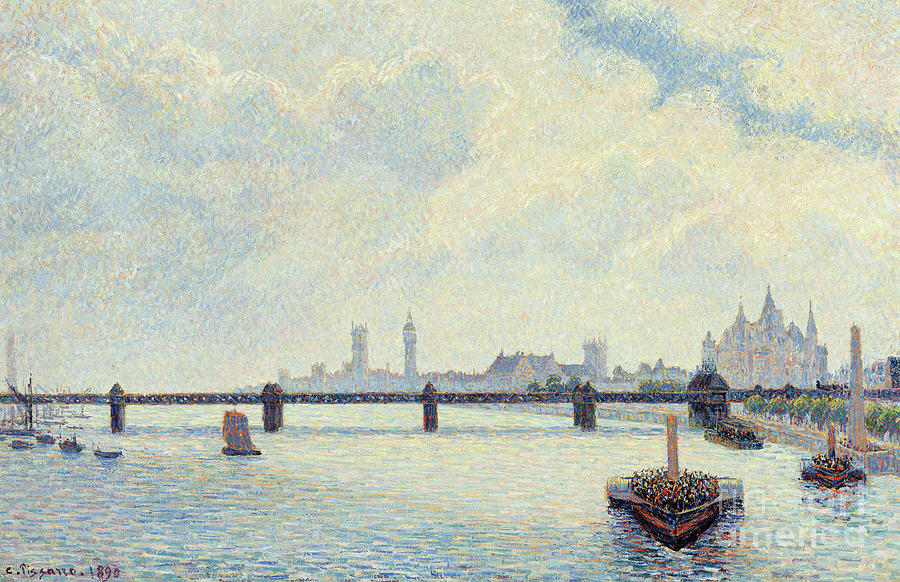 Charing Cross Bridge, London, 1890  Painting by Camille Pissarro