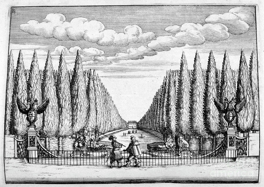 Chateau And Garden Design, 1664. Artist #1 Drawing by Print Collector